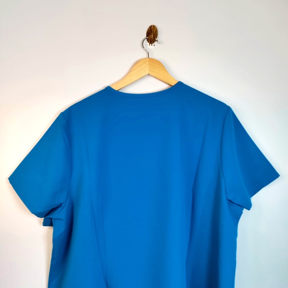 NWT Figs 4XL Catarina Extremes Ocean Blue One-Pocket‎ Medical Nurse Scrub Top - Picture 6 of 13